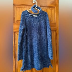 Blue Kids Sweater Dress with matching Headband